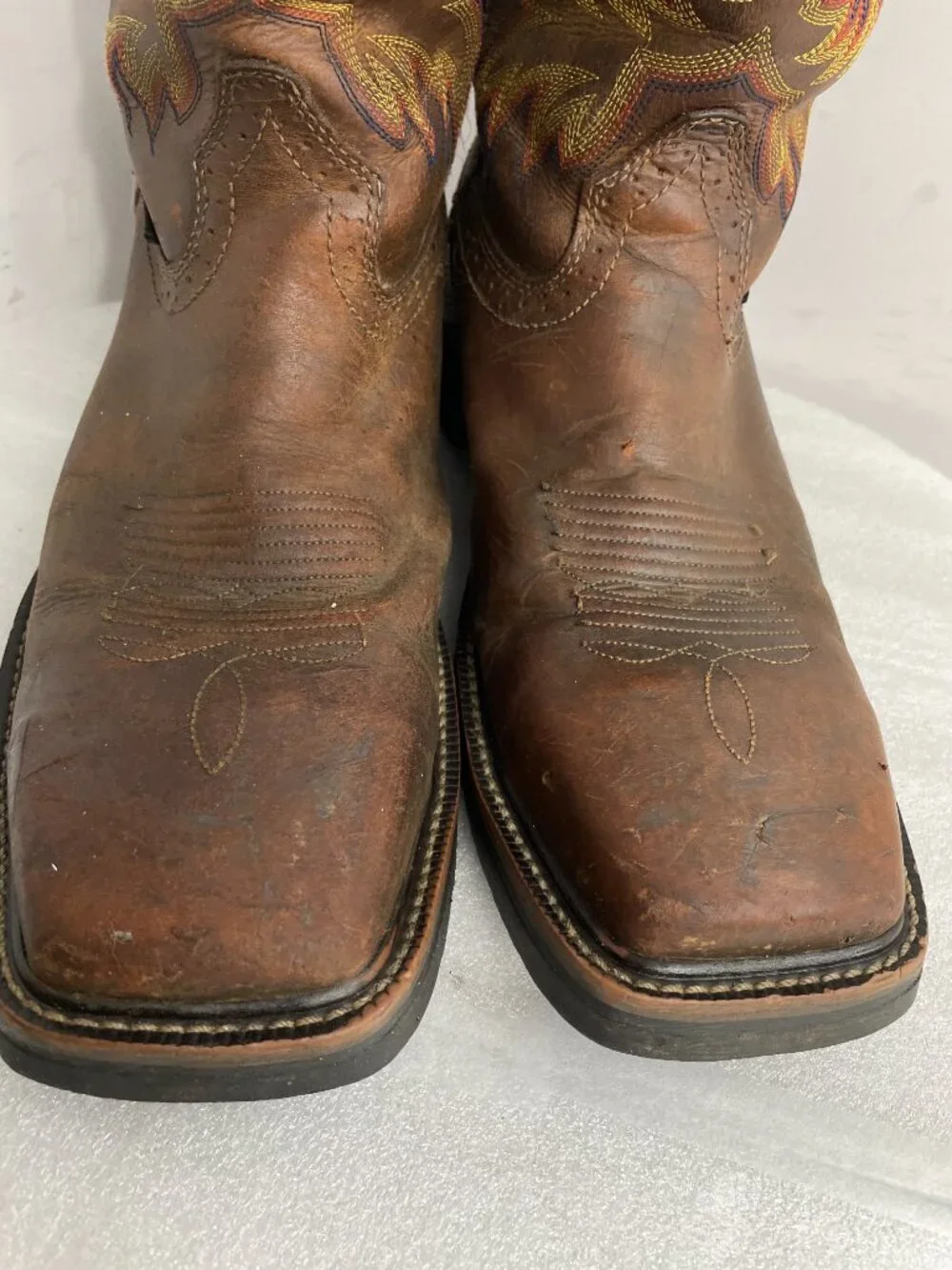 Justin Driller Leather Steel Toe Waterproof Work Western Boots Men's 11.5 D